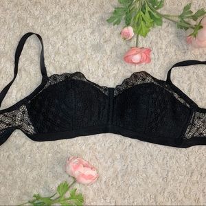 Gap Wireless Lace Balconnet Bralette Black 34D New